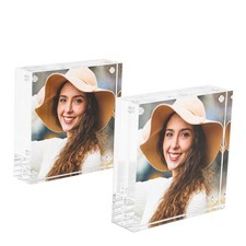 3x3 inch Acrylic Picture Frame 2 Pack, Squre Acrylic Photo Frame for 3x3"