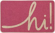 Pink Hi Spring Doormat, Summer Home Decor Low-Profile Switch Rug Door Mat Floor 