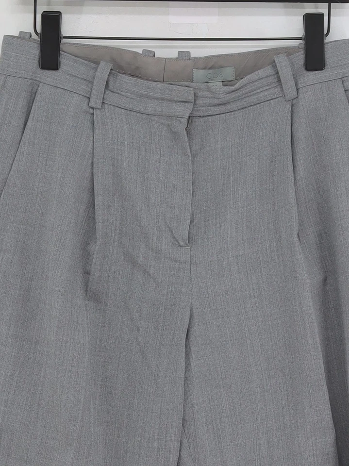 COS Women's Suit Trousers UK 8 Grey 100% Wool Straight Dress Pants - Image 3 of 4