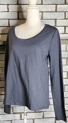NWT No Boundaries Junior s Long Sleeve Scoop Neck T-Shirt Tee Size XL Slate Grey