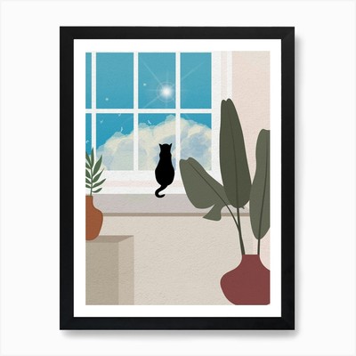 Katze 2 3x4 Kunstdruck gerahmt Wandbild Poster Leinwanddruck Bild
