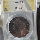 1882 S MORGAN SILVER DOLLAR! BEAUTIFUL UNC Coin! WOW! ANACS MS 61? Darkly Toned!