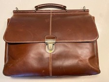 Boconi Cognac Leather Padded Briefcase w/Comp...