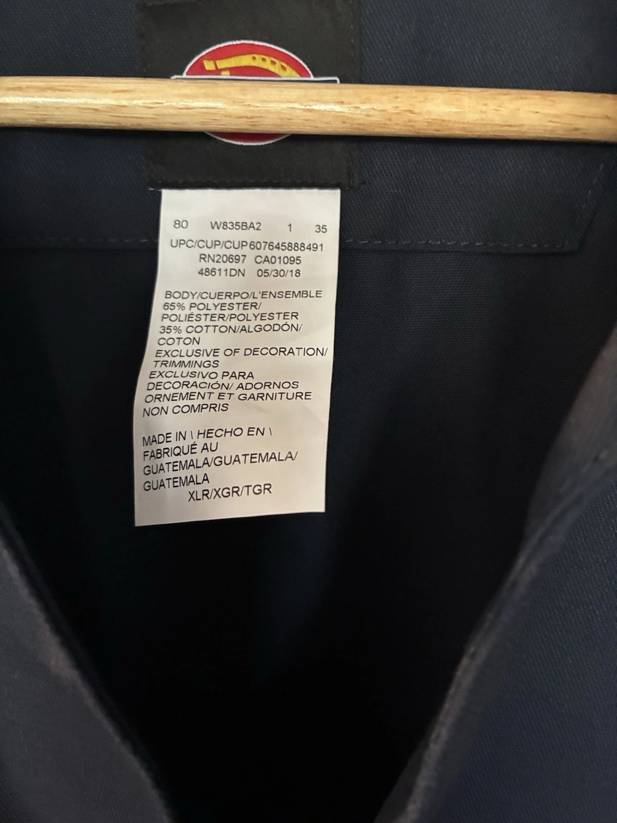 Dickies Navy Twill Work Coveralls XL  Full Zip Relaxed Straight Leg MPN 48611DN image 2