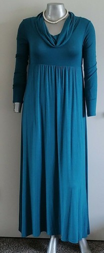 NWT MOTHER BEE MATERNITY MAXI DRESS Size S Cowl Neck Long Sleeve Empire waist - Picture 3 of 12