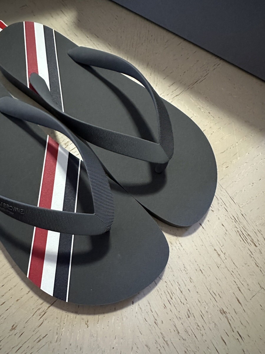 専用　THOM BROWNE ラバー ストライプ プールサンダル　42 Thom Browne Striped Rubber Flip Flops Sandal Gray Size 10 US