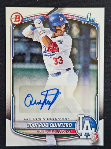 2025 Bowman Eduardo Quintero 1st Auto Los Angeles Dodgers Autograph #BPA-EQ