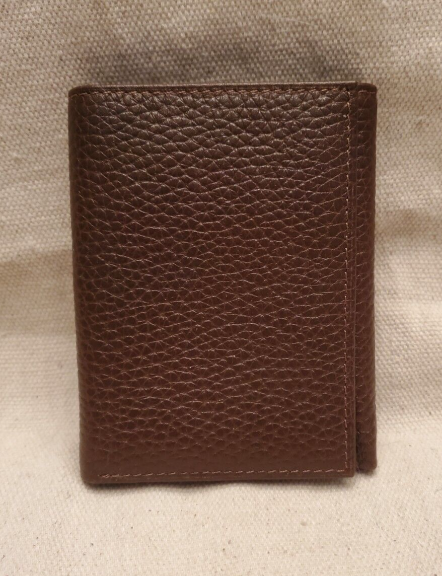 Non-Branded Men's Dark Brown Leather Trifold Wallet