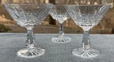 Set of THREE Waterford Crystal Rosslare Saucer Champagne Sherbet Goblets