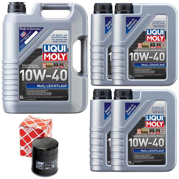 MotoröL Set MOS2 10W-40 Liqui Moly 9 Liter + ÖLfilter FüR Mitsubishi L200 2.4-image