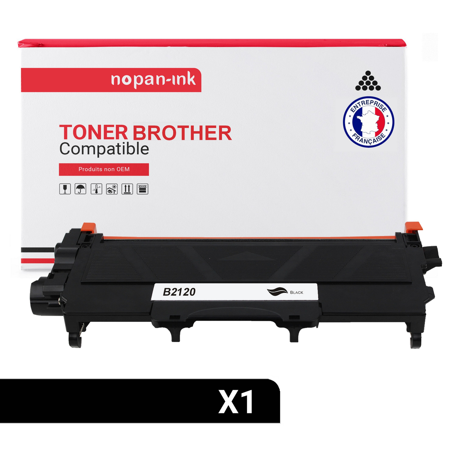 Toner TN2120 noir compatible Brother par NOPAN-INK pour imprimante laser
