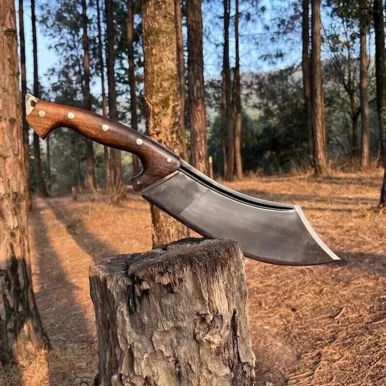 Custom Handmade Carbon Steel Blade Tactical Machete Knife| Hunting Knife Camping