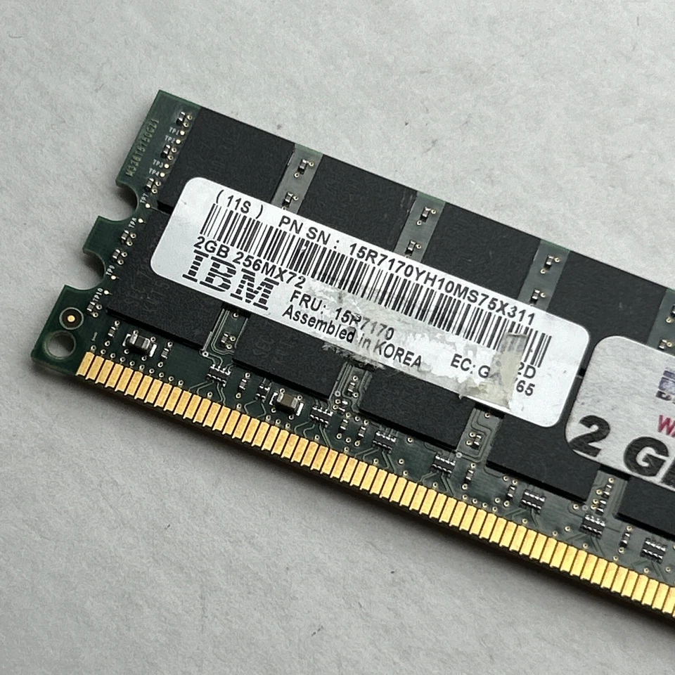 IBM 2GB Fru#15R7170 PC2-4200r PC4200 DDR2 533Mhz 256x72 2Rx4 200pin Server Ram - Image 3 of 4