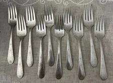 Oneida Community PAUL REVERE (10) Salad Forks 6 1/2” Silverplate Silver Plate