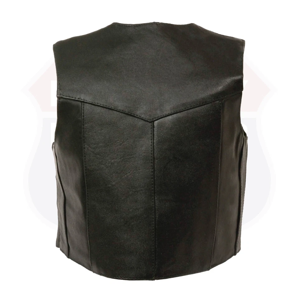 Colete de couro infantil tradicional motocicleta preto infantil motociclista meninos SH2011 (SIMPLES) - Imagem 4 de 4