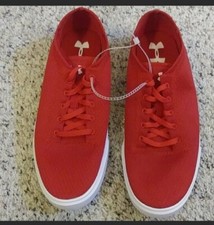 Red Under Armour shoes, new out of box. Youth boys