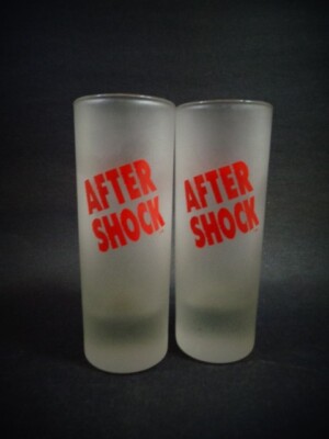 *After Shock Frosted Shot Glass 4 Inches Tall Richter Scale Marking Shooter   S6