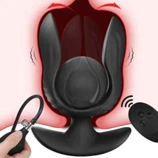 Inflatable Butt Plug Anal Prostate Massager Vaginal Dilator Expansion Vibration