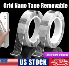 2× Removable Grid Nano Tape Heavy Duty Double Sided Mounting Adhesive Traceless