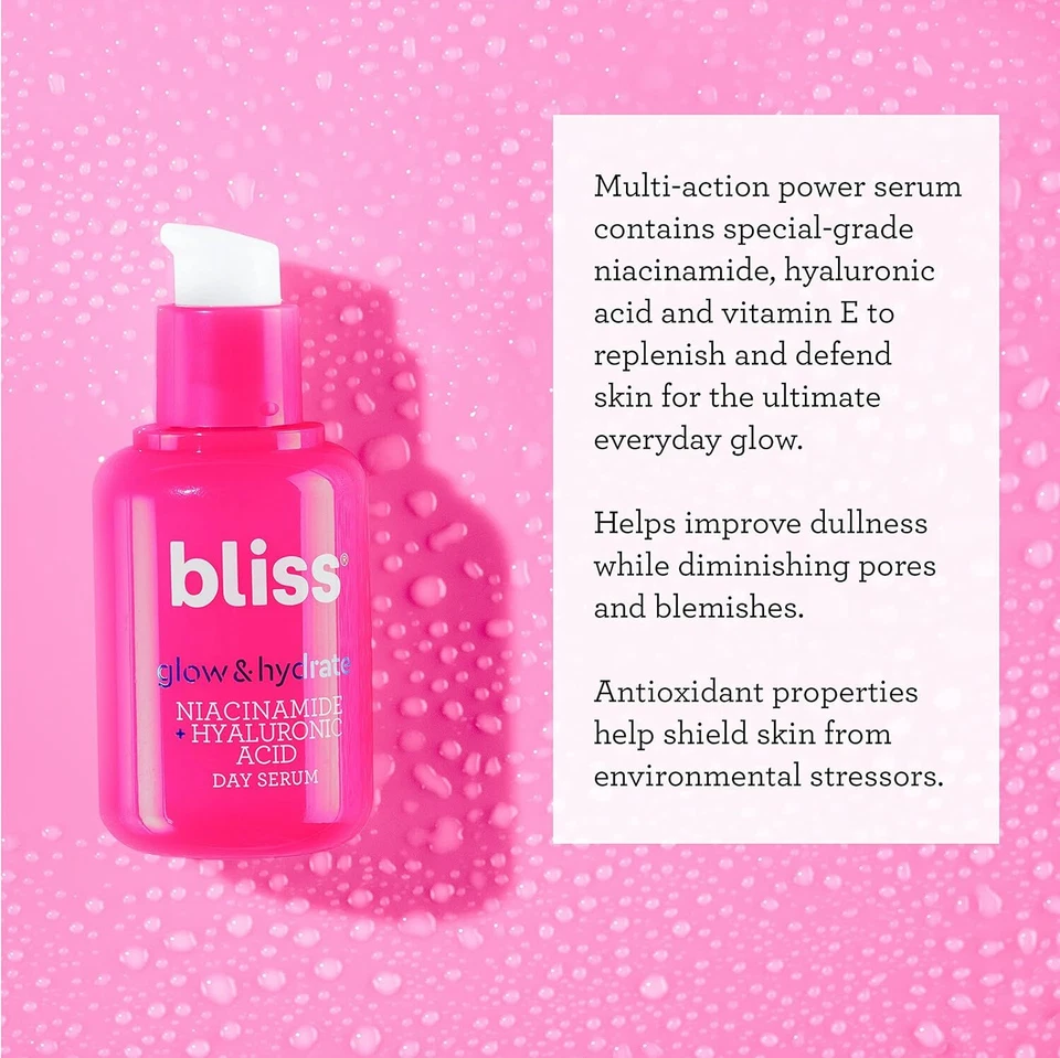 Suero Bliss Glow and Hydrate - Niacinamida + Ácido Hialurónico - 1 fl oz - Foto 3 de 4