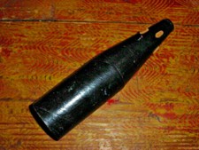 UNUSUAL VINTAGE BLACK TROMBONE MUTE WOOD END BRASS LIP HARD FIBER BODY 1950s