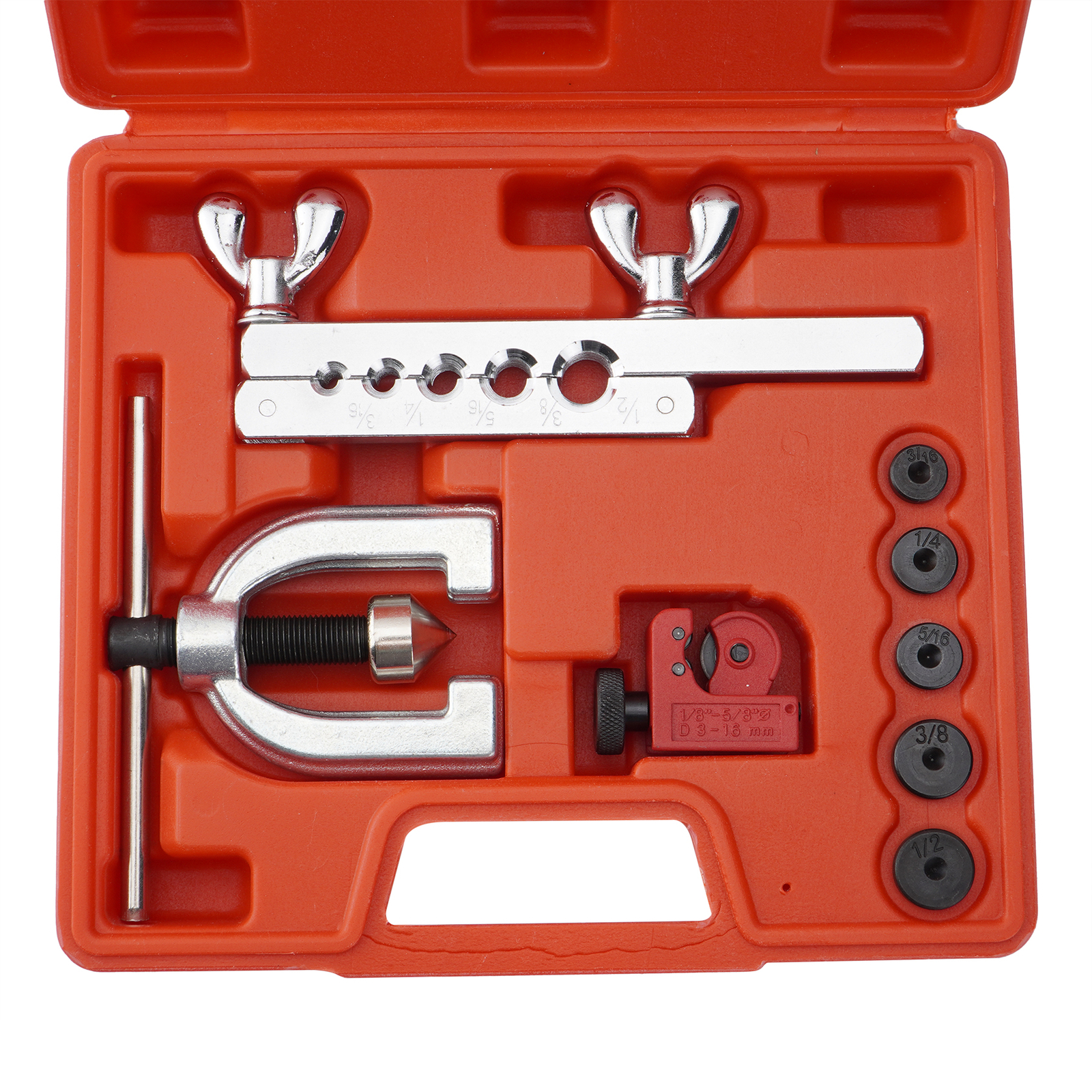 New 3/16 25ft Copper Steel Brake Line Repair Kit Flaring Tool + 20 Nuts