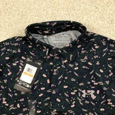 Under Armour Playoff 3.0 Printed Polo Shirt Mens Small Floral Navy Blue Green