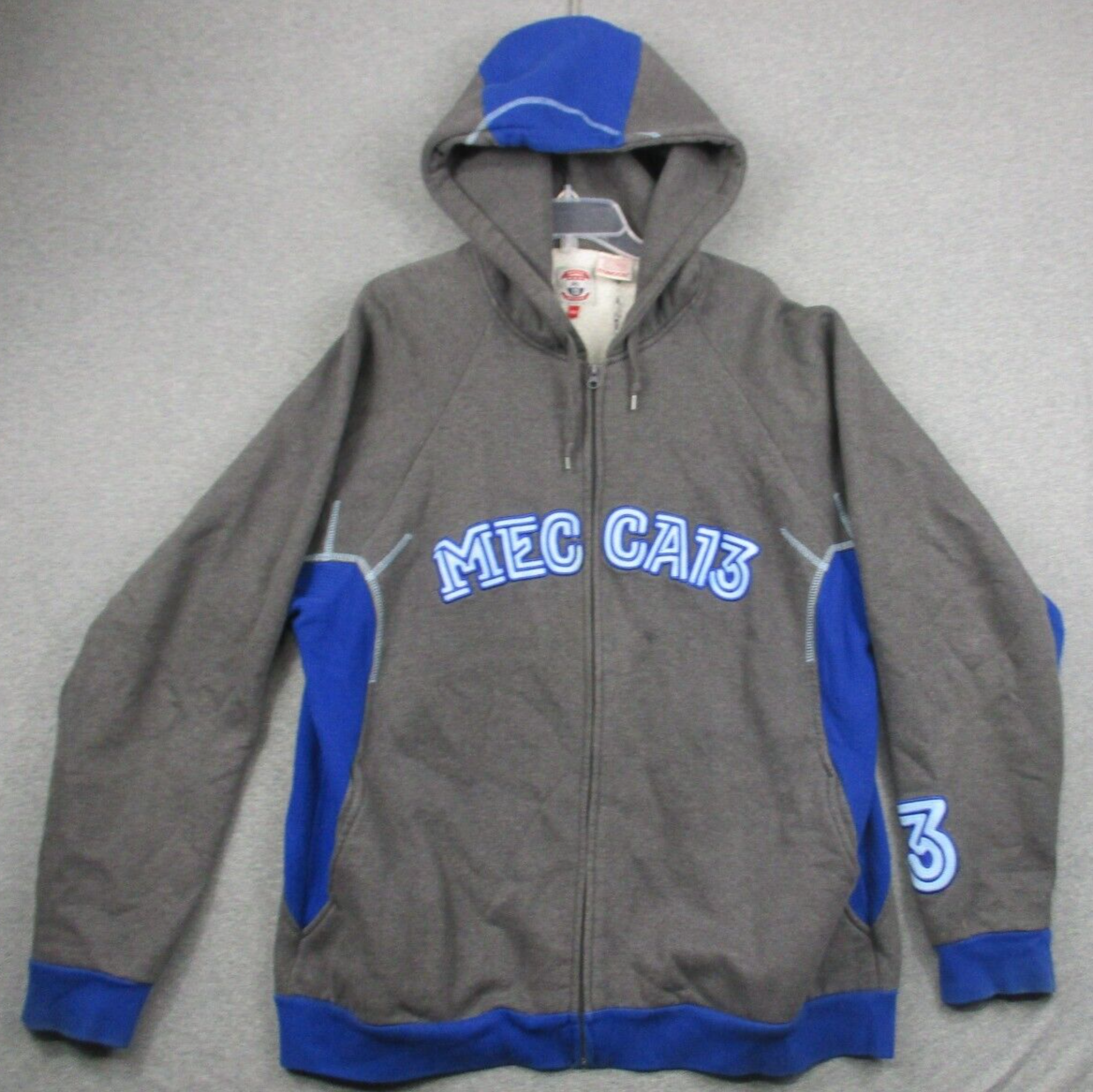 mecca スウェット　XXL 90s 00s b系 Vintage Mecca Hoodie Mens 2XL XXL Blue Full Zip Y2K 90s Hip
