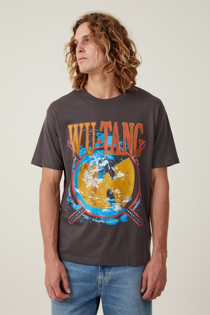 Cotton:On Men's Loose Fit Music T-Shirt Wu-Tang Clan Wutang Globe
