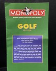 Game Parts Pieces Monopoly Golf Edition 1998 Parker Brothers Rules Instructions — photo 1
