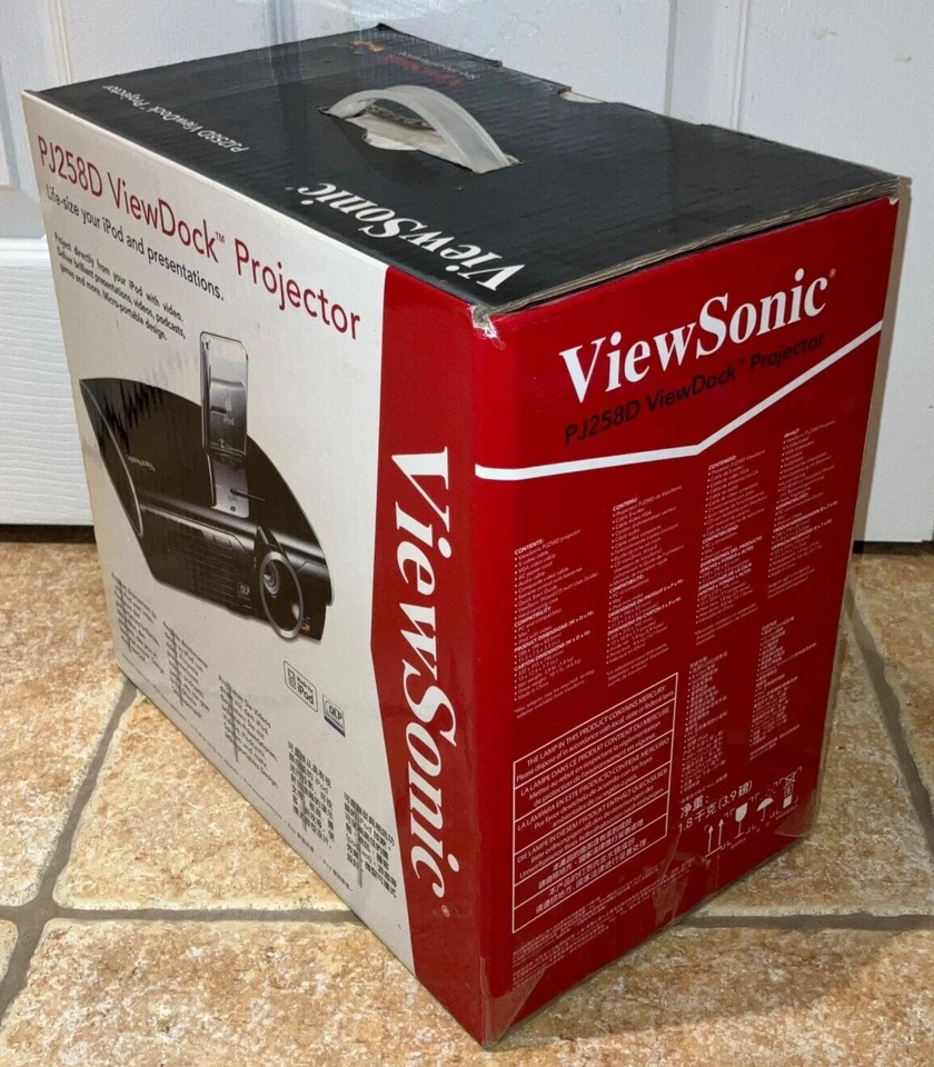 ViewSonic PJ258D ViewDock Projector iPod Video XGA DLP HDTV 2000 Lumens Used - Image 4 of 4