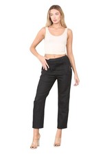 Women's Straight Leg DENIM JEANS Ladies Elasticated Waist Summer TROUSER PANTS