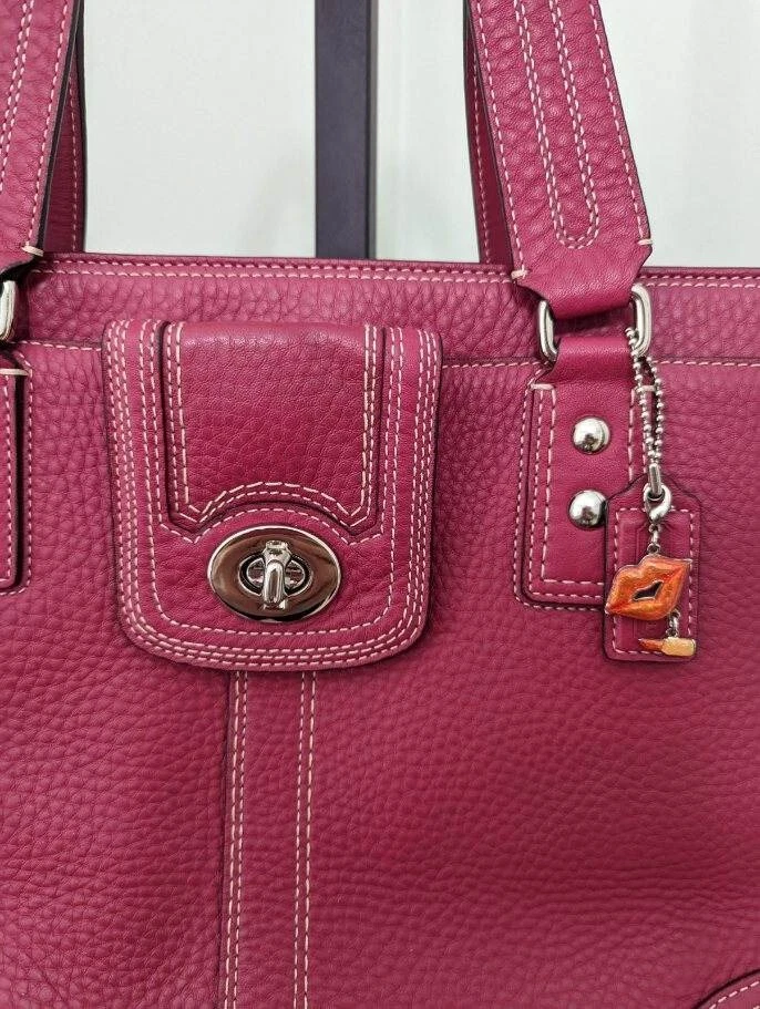 Large pink online coach purse