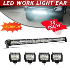 20" 30'' inch LED Light Bar Flood Spot Combo For Jeep Offroad  4" LED Pod Light