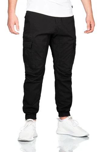 A. Salvarini Mens Designer Cargo Trousers Strech Black W34/L30 E104 R20-D
