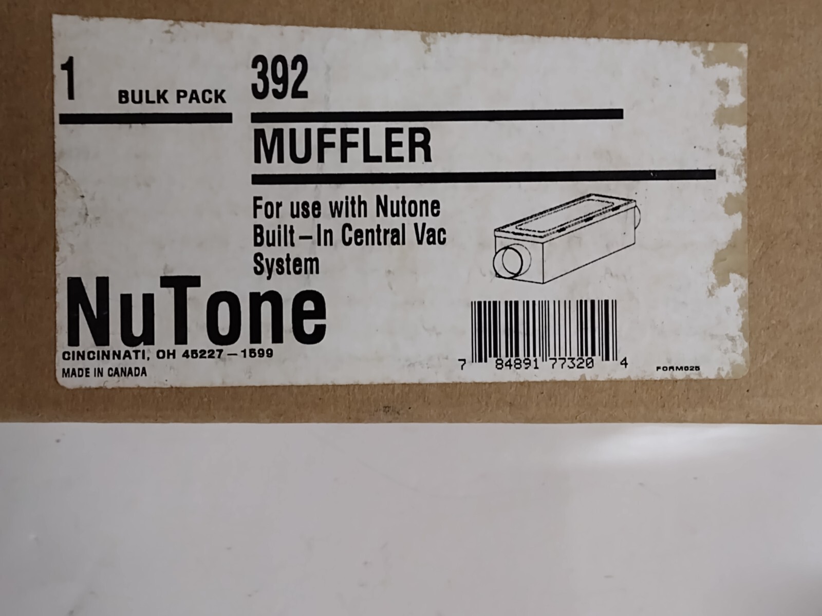 Nutone 392 Central Vacuum System Muffler 784891773204 eBay