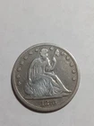 US 90%SILVER SEATED LIBERTY HALF DOLLAR, 1876-P, FINE