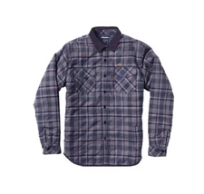 Rvca FROSTLINE Black Blue Multi Plaid Corduroy Collar Button Down Men's Jacket 