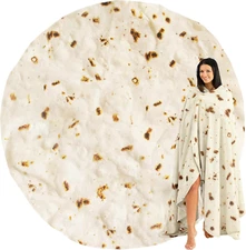 Zulay Burritos Tortilla Blanket Wrap - Double Sided Large 71 Inches Blanket - Ho