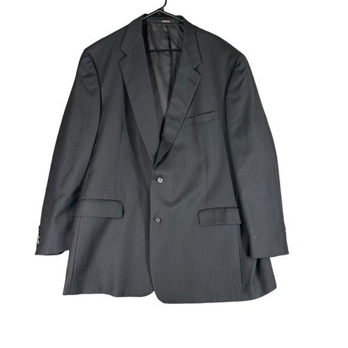 Hart Schaffner Marx Men’s 50L Black Stripe 2pc Suit Office Career Dress - Picture 2 of 16