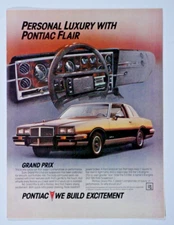 1984 Pontiac Grand Prix Vintage Original Print Ad 8.5 x 11"