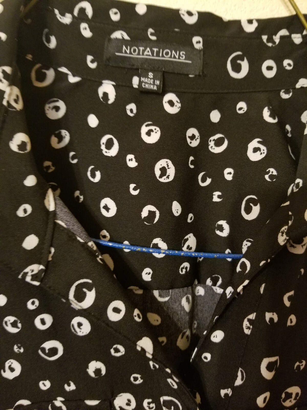 notation size s womens blouse silver button up lo… - image 6