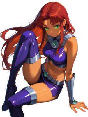 Starfire Teen Titans Waifu Weatherproof Anime Sticker 6'' Car Decal
