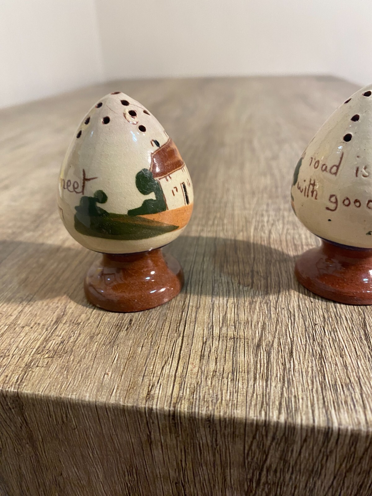 Charming Set of Torquay Motto Ware Salt and Pepper Shakers eBay