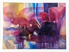 Original Abstract Watercolor Painting 12"x 9" 