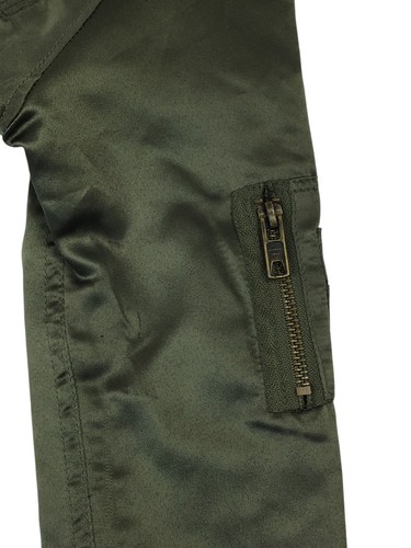 Vintage Style MEMBERS ONLY Boys 6X Olive Green Satin Bomber Racer Flight Jacket - Picture 7 of 13