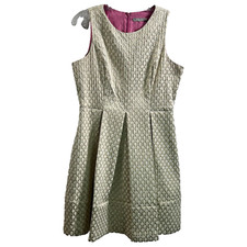 Eliza J. Women's Sz 14 Gold Metallic Fit & Flare Sleeveless Dress Special Event