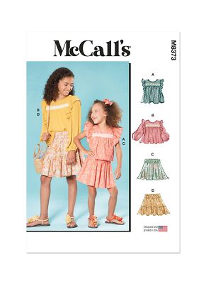 Children's and Girls' Top and Skirt Sewing Pattern Kit Design Code M8373 Size...