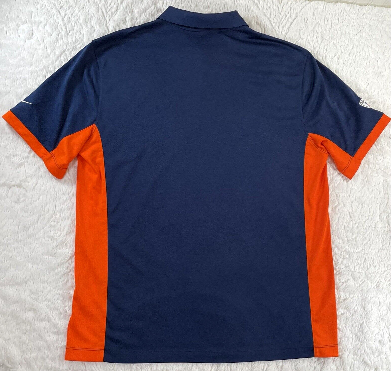 Nike DRI-FIT Broncos Shirt Mens Large Blue Orange Golf Polo Golfer Short Sleeve thumbnail 11