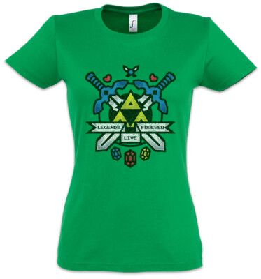 Legends Live Forever Women T-Shirt Link Fun Gamer PC Gaming Triforce Geek Nerd